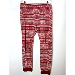 Cynthia Rowley Fair Isle Christmas Lightweight Cotton Stretch Pajama Pants L
